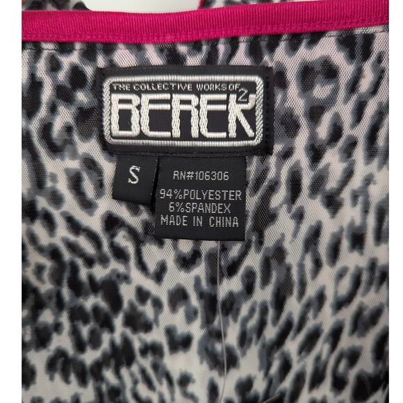 NEW Berek Leopard Ruffle S Cardigan Animal Print Pink Trim Y2K Maximalist Retro - Picture 6 of 10